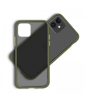 Чехол пластиковый матовый для iPhone 11 Pro (Green Frame)