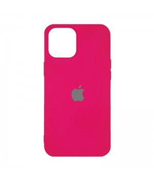 Чехол силиконовый с лого для iPhone 12 Mini (Fluorescent Pink)