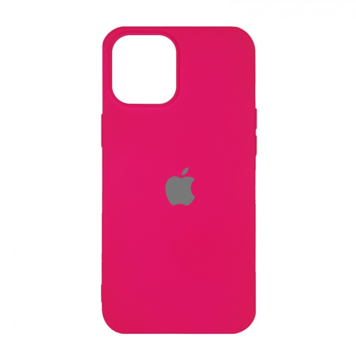 Чехол силиконовый с лого для iPhone 12 Pro Max (Fluorescent Pink)