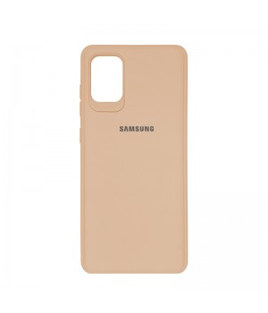 Чехол силиконовый c лого  для Samsung Galaxy A71 (Beige)