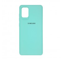 Чехол силиконовый c лого  для Samsung Galaxy A71 (Mint)