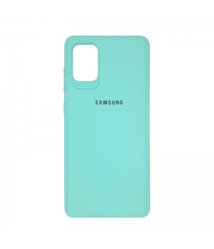Чехол силиконовый c лого  для Samsung Galaxy A71 (Mint)