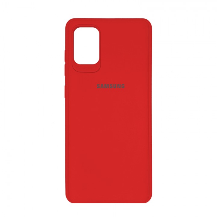 Чехол силиконовый c лого  для Samsung Galaxy A71 (Red)