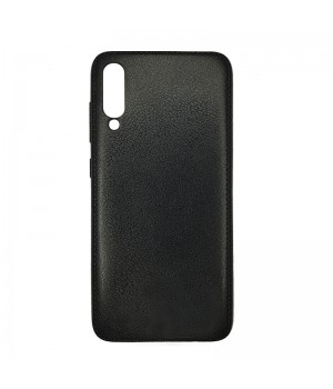 Чехол силиконовый под кожу для Samsung Galaxy A70 (Black Leather)