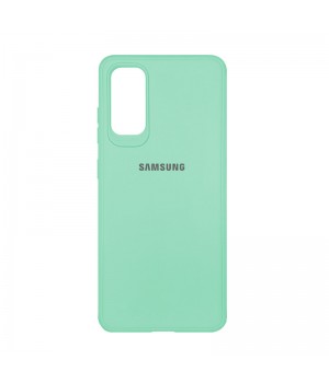 Чехол силиконовый c лого  для Samsung Galaxy S20 (Mint)