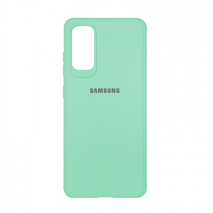 Чехол силиконовый c лого  для Samsung Galaxy S20 (Mint)