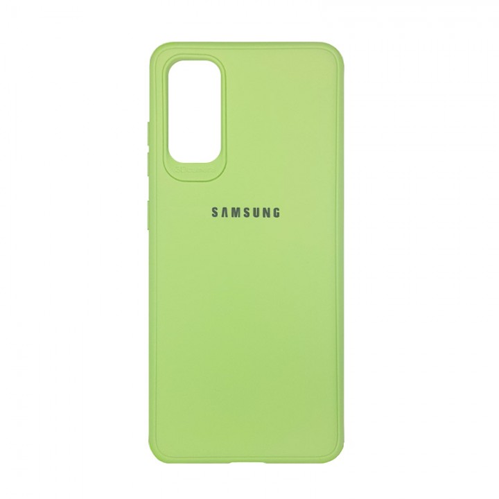 Чехол силиконовый c лого  для Samsung Galaxy S20 (Olive)