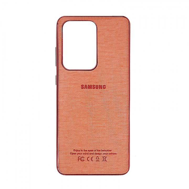 Чехол силиконовый Texture Jeans для Samsung Galaxy S20 Ultra (Orange jeans)