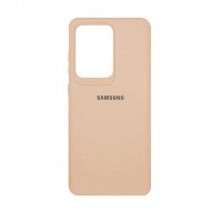 Чехол силиконовый c лого  для Samsung Galaxy S20 Ultra (Beige)
