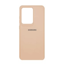 Чехол силиконовый c лого  для Samsung Galaxy S20 Ultra (Beige)