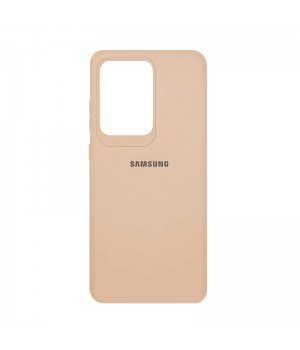 Чехол силиконовый c лого  для Samsung Galaxy S20 Ultra (Beige)