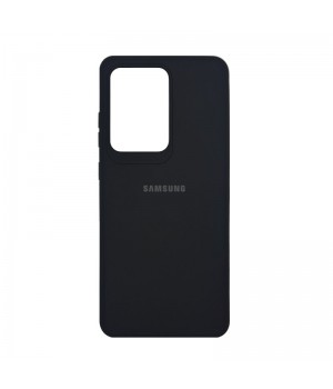 Чехол силиконовый c лого  для Samsung Galaxy S20 Ultra (Black)