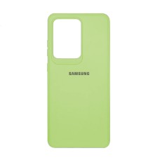 Чехол силиконовый c лого  для Samsung Galaxy S20 Ultra (Olive)