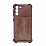 Чехол Creative case Визитка/Подставка для Samsung Galaxy S21 (Brown leather)