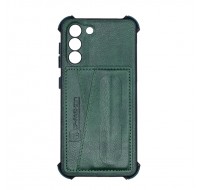Чехол Creative case Визитка/Подставка для Samsung Galaxy S21 (Green leather)