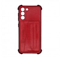 Чехол Creative case Визитка/Подставка для Samsung Galaxy S21 (Red leather)
