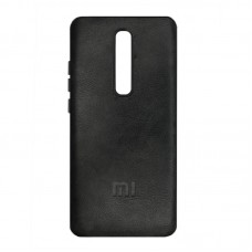 Гелевый чехол для Xiaomi Mi 9T/Mi 9T Pro (Black Leather c лого)