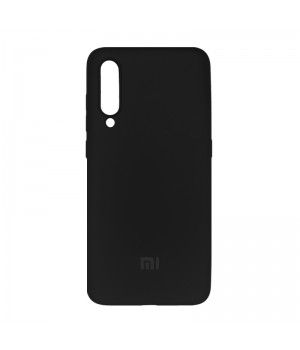 Силиконовый чехол с матовой поверхностью для Xiaomi Mi 9 с лого (Black 2)